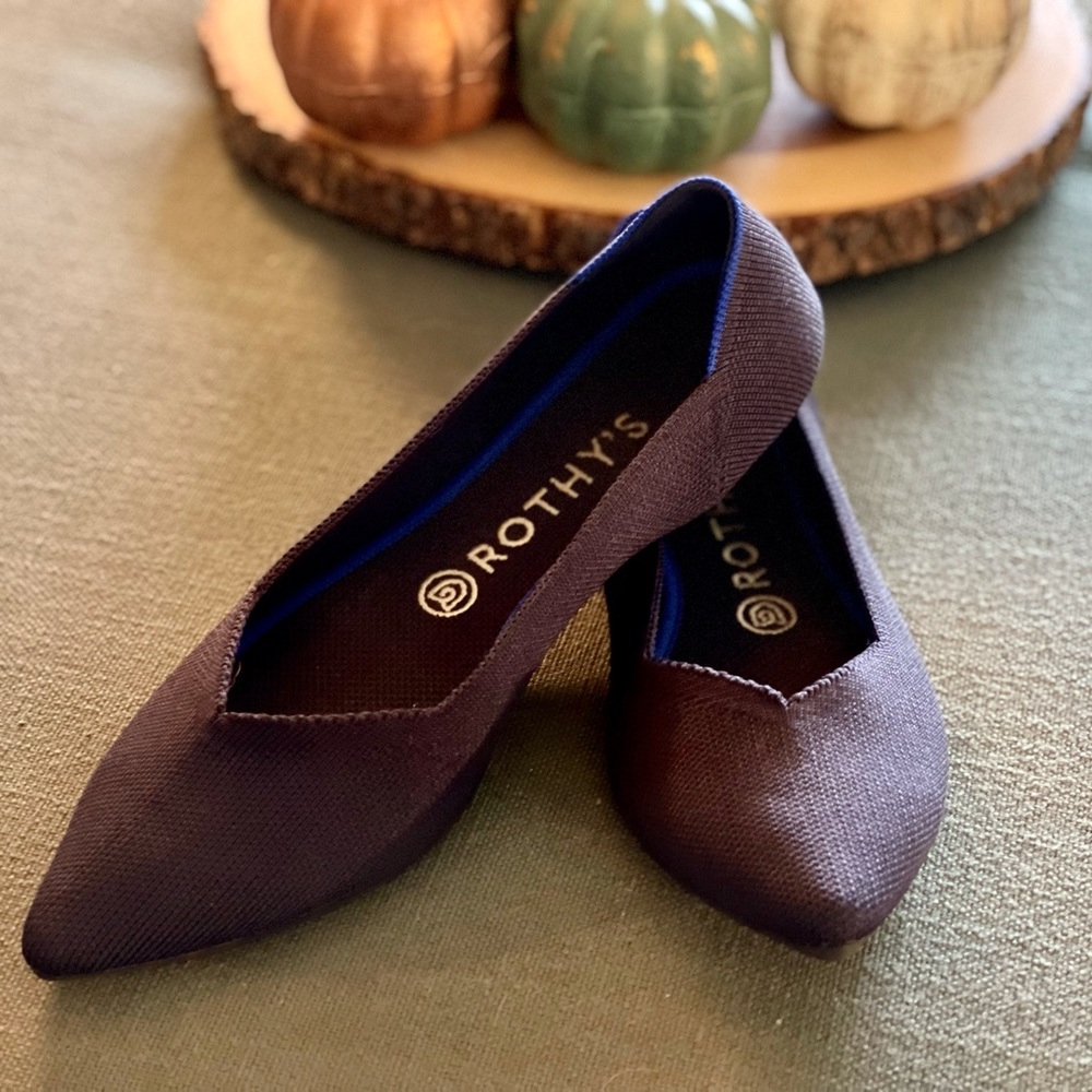 SOLD+Rothy’s Navy Blue Pointed-Toe Flats